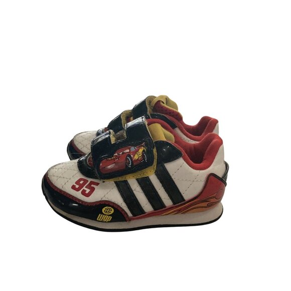 Adidas wgp Cars Lightning McQueen Kids size 5 White Red Black sneakers shoes - Picture 2 of 7